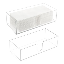 2 Pack Acrylic Countertop Paper Towel Holder, Multifold Paper Towel Dispenser Countertop/Acrylic Napkin Holder(3mm Acrylics) C-fold or MultiFold Trifold Paper Towels for Bathroom, Kitchen, Restaurant