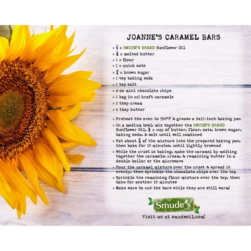 Smude's Brand Cold Pressed Sunflower Oil – 1 Gallon (128