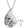 Teardrop Urn Necklace, Stainless Steel Ashes Pendant Funeral Loved Ones