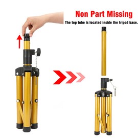 AliLeader Heavy Duty Wig Stand Tripod - 55 Inch Aluminum Adjustable Wig Stand with Rotatable Metal Head for Hairdressing & Exhibitions