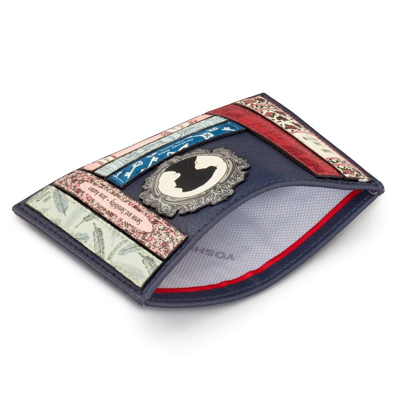 Yoshi Jane Austen Card Holder with RFID Blocking, Genuine Leather,