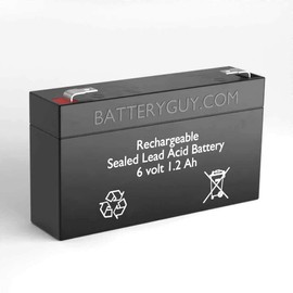 BatteryGuy 6v 1.2Ah rechargeable Sealed Lead Acid battery ~ BG-612F1 (Qty of 4)