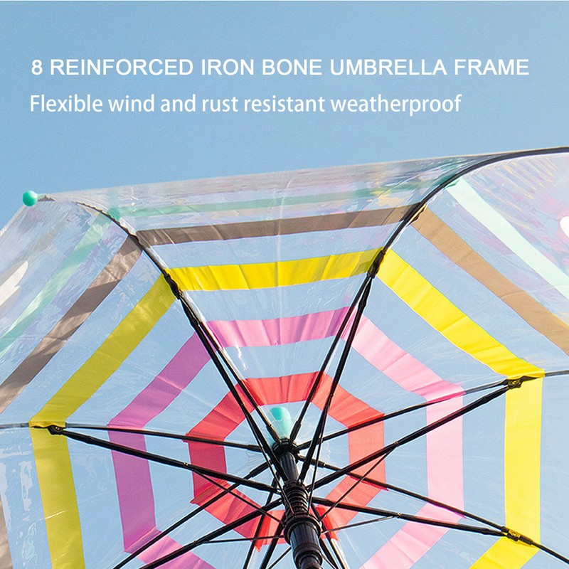 Transparent Umbrella Cartoon Long Handle Umbrella For Children