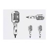 4 x 'Single Microphone ' Temporary Tattoos - Water Resistant,
