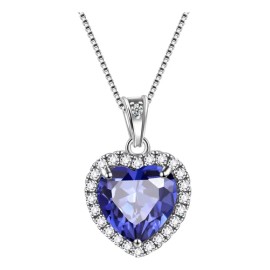 Collar De Plata 925 Titanic El Corazón Del Mar Azul Zafiro