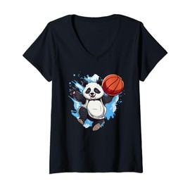 Panda Basketball Player Outfit Slam Dunk For Men Boys V-Neck T-Shirt
