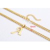 XIRUVE Stainless Steel Initial Letter A-Z Pendant Necklace for Men