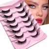 KOKAY False Eyelashes Fluffy Cat Eye Lashes Faux Mink Lashes