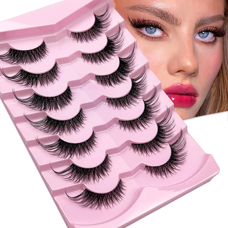 KOKAY False Eyelashes Fluffy Cat Eye Lashes Faux Mink Lashes