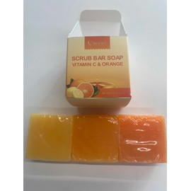 Qimeisi Bar Soap,Hand and Body Soap with Vitamin C & Orange (3 Packs)