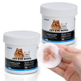 300Pcs Dog Eye Wipes Biodegradable, Hypoallergenic Cat Dog Eye Cleaner, Pet Tear Stain Remover Wipes | Wrinkle, Face, Eye Cleaner Pads to Gently Remove Discharge, Crust | Unscented Pet Tear Wipe