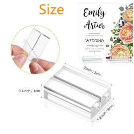 20 Pieces Acrylic Stands Clear Place Card Holders , Card Slot Stand for Wedding Table Numbers Display Stands Photos Wedding Party Events Office Business Menu Meeting