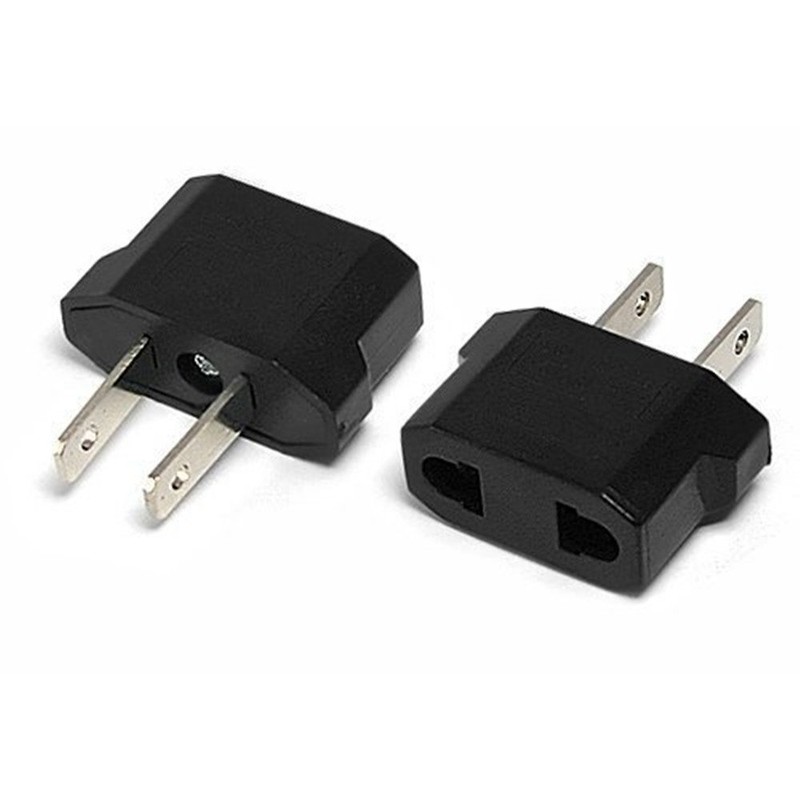 ANRANK E-U4113619AK European to USA American Outlet Plug Adapter (Black,