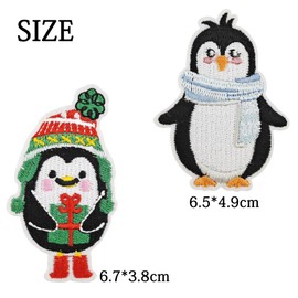 MEZHEN Penguin Patches for Iron-On Christmas Iron-On Patches Children DIY Sew-On Appliqué Patches for Iron-On Clothing Winter T-Shirt Jeans Bags Patches Christmas Decoration Pack of 10