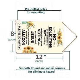 No Soliciting Sign For House Funny No Soliciting Signs For Home Sunflower Front Door Sign Hanging Wall Decoration Please Go Away Door Sign For Office 8×12 Inch