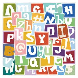100Pcs Alphabet Stickers Pack, Graffiti Letter Decals for Scrapbooking Junk Journal Laptop Computer Door Mailbox DIY Crafts Classroom Decor, Waterproof Vinyl Sticker, Large Size 1.5-2inch