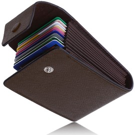 Libra- Men's Card Case, Compact, Large Capacity, 2 Types, Braun