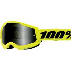 100% Strata 2 MX Offroad Goggles Sand Yellow w/Smoke Lens