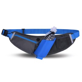 ROSSRORE Unisex Waist Bag, Waterproof Chest Crossbody Bag, Hip Bag with Water Bottle Holder, Suitable for Hiking Mountaineering Running and Cycling Blue