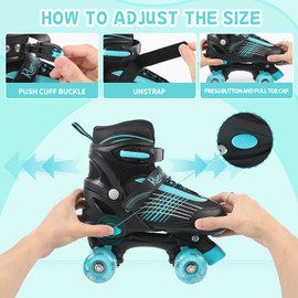 Runcinds Adjustable Kids Roller Skates for Boys and Girls, Toddler Roller Skates for Beginners with Light-Up Wheels