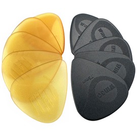 WINGO Guitar Picks 10 Pack, Non Slip Picks with Grip Stamped for Acoustic Electric Guitar Bass, 073mm, 088mm, 1.00mm, 1.25mm, and 1.50mm Includes Medium, Heavy, Extra Heavy.