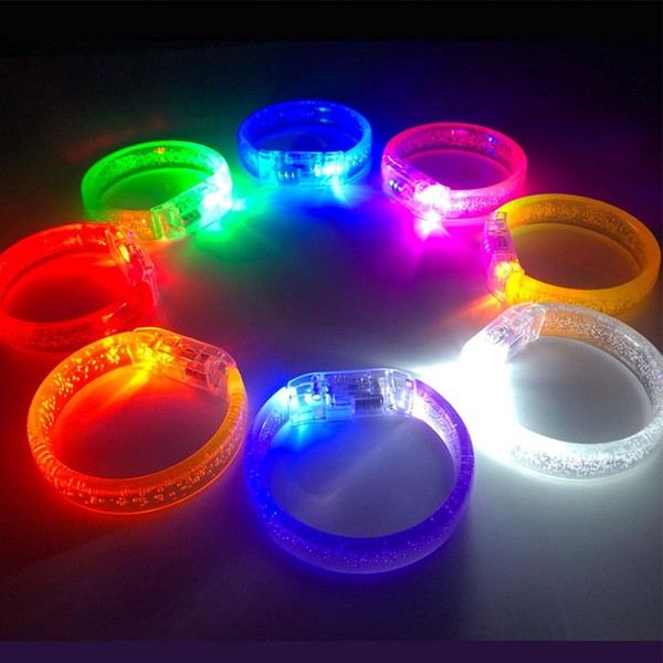 POHOVE 14pcs Glow Bracelets,Colorful Light Up Bracelets LED Bracelets LED Wristband Glow In The Dark Bracelets for Halloween Christmas Party,Running,Concerts,Festivals