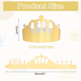 sourcing map 12 Pcs Paper Crowns Gold Foil Birthday Crowns Bulk Party Hats for Birthday Party Hats Decoration Crown Party Supplies,Crown Style