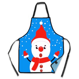 Remimi Christmas Matching Aprons Set Mommy and Me Cute Snowman Waterproof Apron 2 Pieces Baking Cooking Aprons For Parent Child