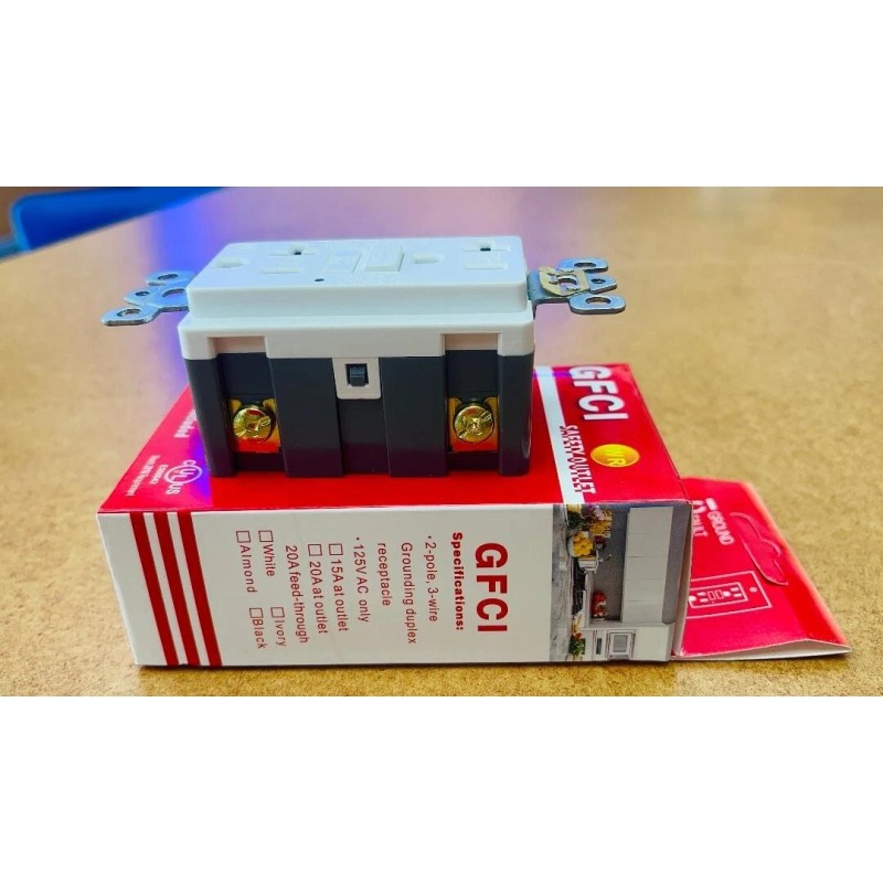 AH LIGHTING 1PK 20AMP GFCI Safety Outlet Receptacle w/ Wall