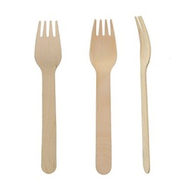Perfect Stix Green Fork 158- 24ct Birchwood Compostable Cutlery Fork, 6" Length (Pack of 24)