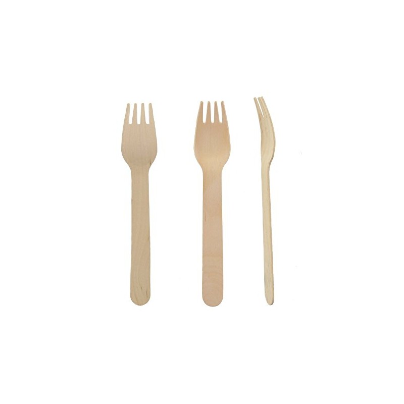 Perfect Stix Green Fork 158- 24ct Birchwood Compostable Cutlery Fork,