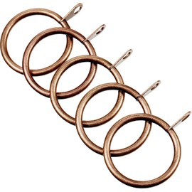 iPEAK 24 Pieces Curtain Rings 30mm Internal Diameter Metal Curtains Rings Hanging Hooks For Curtain Rods Pole (Copper)