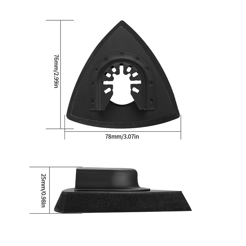 4 Pcs Multi-Tool Sanding Pads Accessories, 80mm Triangle Hook Loop