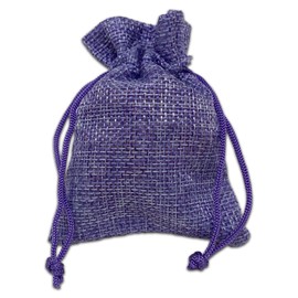 48-Pack 3x4 Natural Burlap Gift Bags w. Drawstring (Lavender Purple, X-Small) for Party Favors, Presents or DIY Craft by TheDisplayGuys