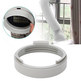 5.9in Exhaust Hose Coupler for Portable AC, Clockwise Counterclockwise Connector, Tight Connection ABS Plastic Compatible, Mount on Back of AC