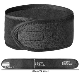 LOPHE 2 Pack Spa Headband, Facial Makeup Hair Wrap with Adjustable Magic Sticker, Women Skincare Headband, Washband for Shower, Headband for Washing Face Shower Sports (White, Black)
