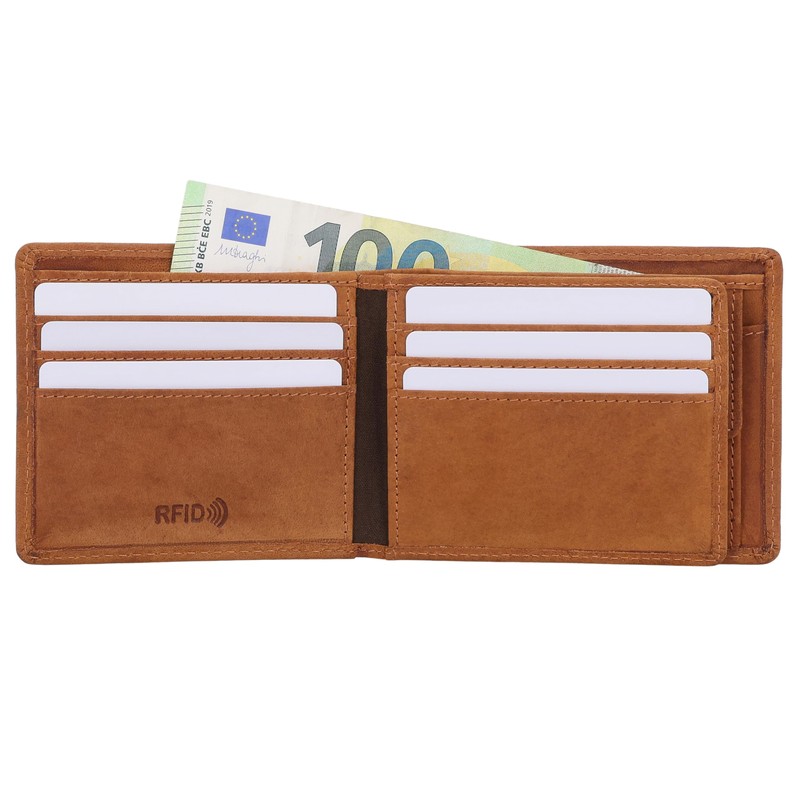 Gusti Leder Foster Men's Wallet, Genuine Leather Wallet with Coin