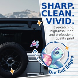 (2 Pack) Mama Turtle and Baby Turtle Sticker - Cute Turtle Sea Life Stickers - 5 Inches On Longest Side - Premium Vinyl - for Cars, Trucks, Skateboards, Laptops - Made in USA - BMCS0534