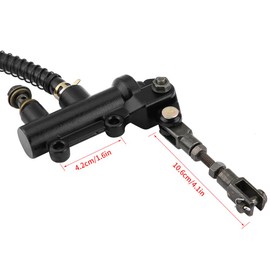 Motorcycle Rear Brake Master Cylinder Universal Folding Rear Wheel Foot Brake Control Unit Hydraulic Master Brake Pump with Expansion Tank for Kawasaki Ninja Zx6 Zx7 Zx6R