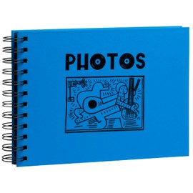 EXACOMPTA - Ref 15185E - Musicart Blue Photo Album - 50 Photos - 50 Black Pages - Format 23 x 16 cm - Blue Cover with Black Marking