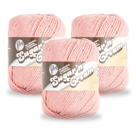 Lily Super Size Coral Rose Yarn - 3 Pack of 113g/4oz - 100% Cotton - #4 Worsted (Medium) - 190 Yards - Knitting/Crochet