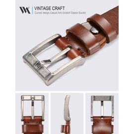 WOLFANT 100% Italian Full Grain Leather Mens Belt,Handmade Mens Leather Belt for Every Day Casual Jeans and Work