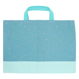 miwaki bag08 Simple Girl's High Grade Tote Bag, Handbag, Training Bag, Sub-bag, Elementary School, Kindergarten, Nursery, Made in Japan, Handmade with Name Tag, Mini Star Dull Blue
