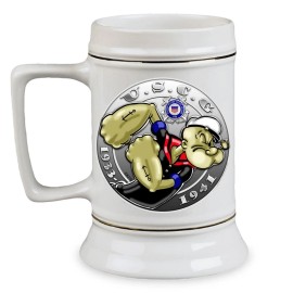 Stay Frosty Enterprises Popeye the Sailor Coast Guard Veteran 28 oz Ceramic Beer Drinking Stein