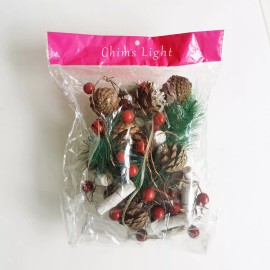 CHIMS Electric Lights for Christmas Tree 6.5ft Fairy Light Pinecone Bell Lights