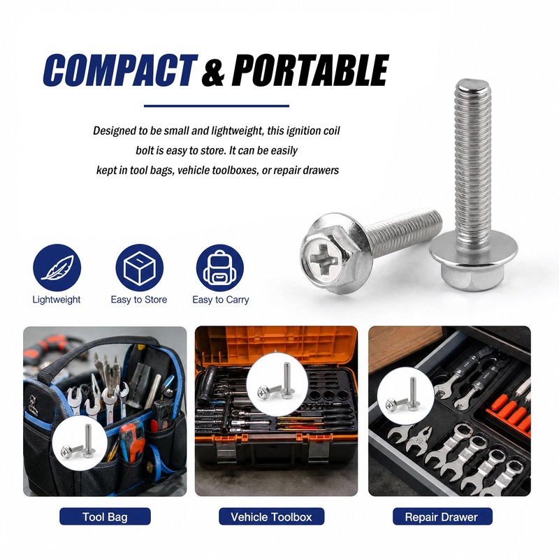 4PCS Car Ignition Coil Bolt,M5×25 Ignition Coil Mount Bolt