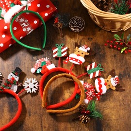 Toyvian 8 Pack Christmas Glasses Frame and Headbands Creative Fancy Elf Reindeer Antlers Xmas Tree Decoration Accessories Giftset for Kids Adults Xmas Party