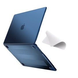 eleger Anti-cracking Case compatible with MacBook Air 15 inch M4 A3241 M3 A3114 M2 A2941, 2025 2024 2023 Release, Blue TPU Bumper & Hard PC Shell, Matte Midnight