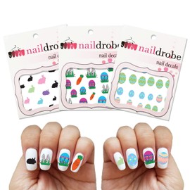 NAILDROBE 3 Pack Easter Waterslide Nail Art Decal Set