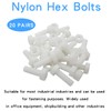 Biaungdo 20 Pair M10 x 30mm Nylon Hex Bolts, White